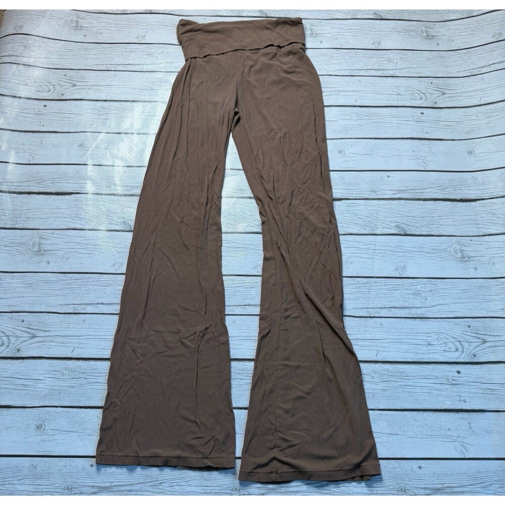 Skims Flare Fold over Brown Leggings